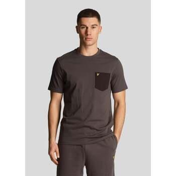 T-shirt Lyle &amp; Scott T-shirt à poches contrastées - gunmetal-jet-b...