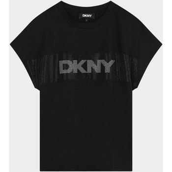 T-shirt enfant Dkny T-shirt noir pour fille avec logo