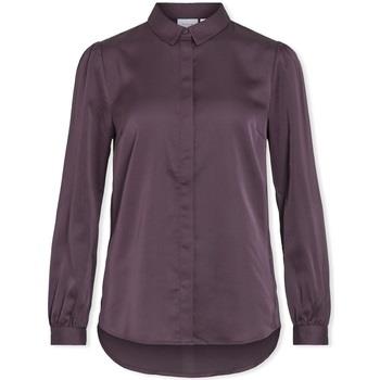 Blouses Vila Noos Ellette Satin Shirt L/S - Perfect Plum