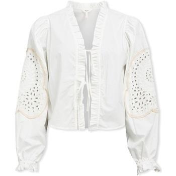 Blouses Object Noos Top Brodera L/S - White Sand