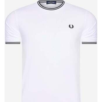 T-shirt Fred Perry T-shirt à double boutonnage - blanc