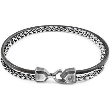 Bracelets Anchor &amp; Crew Bracelet Bowspirit Argent Et Cuir Rond De ...