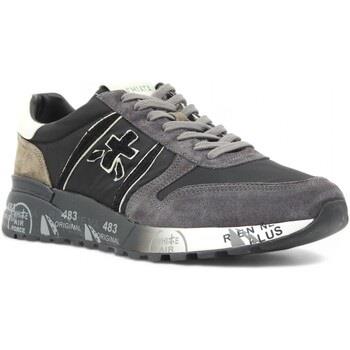 Chaussures Premiata Running Suede Sneaker Uomo Black Gray LANDER-4951