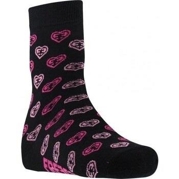 Chaussettes enfant Freegun Chaussettes Fille Coton COEUR Noir Rose