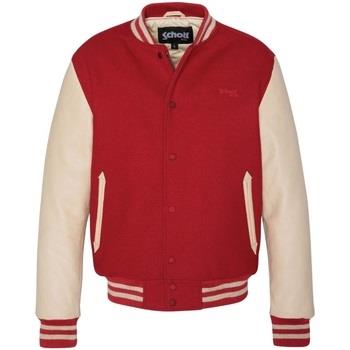 Blouson Schott Blouson Teddy homme Ref 58399 Rouge/Beige