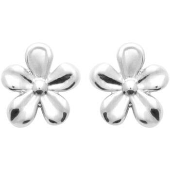 Boucles oreilles Brillaxis Boucles d'oreilles Fleur en argent rhodié