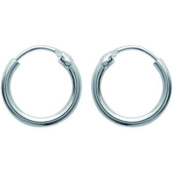 Boucles oreilles Brillaxis Créoles en argent rhodié 12mm