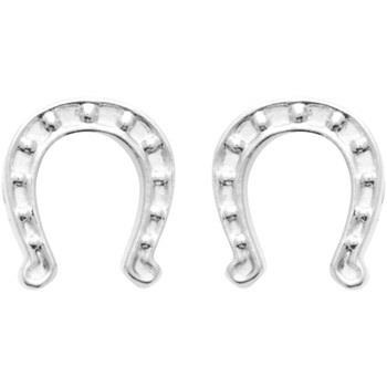 Boucles oreilles Brillaxis Boucles d'oreilles fer à cheval argent rhod...