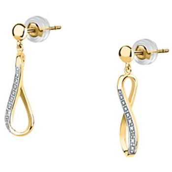 Bijoux Cleor Boucles d'oreilles en or 375/1000 et diamant