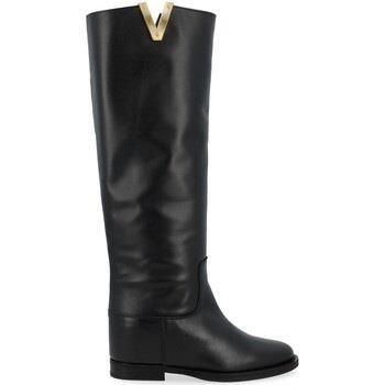 Bottes Via Roma 15 Botte en cuir noir avec diamant doré V