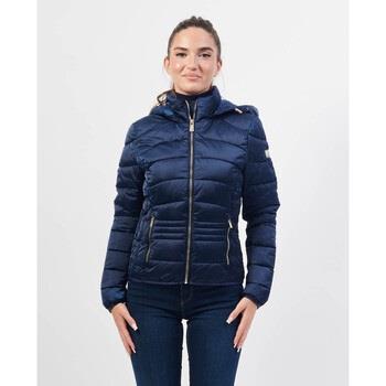 Blouson Yes Zee Veste matelassée bleue à capuche