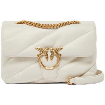 Sac à main Pinko Sac Classic Love Bag Puff en cuir nappa blanc