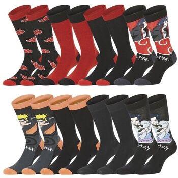 Chaussettes Freegun Lot de 8 paires de chaussettes Naruto Shippuden Ho...