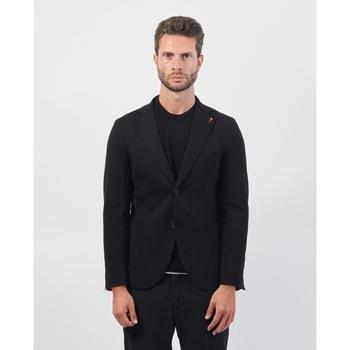 Veste Mulish Veste noire à simple boutonnage en viscose mélangée