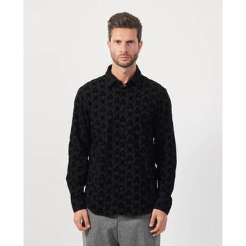 Chemise EAX chemise noire avec imprimé floqué