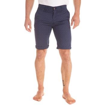 Short Camberabero Short chino en toile fantaisie bleu marine