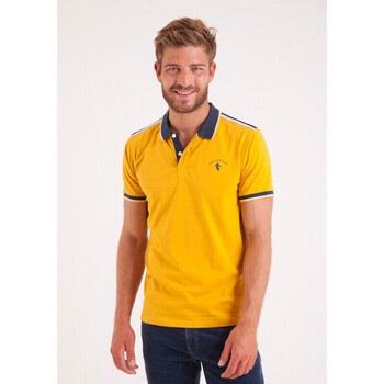 T-shirt Camberabero Polo manches courtes jaune à détails contrastés bl...