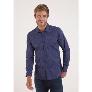 Chemise Camberabero Chemise manches longues motifs fleurs bleu marine