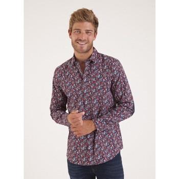 Chemise Camberabero Chemise manches longues fleuri bleu marine