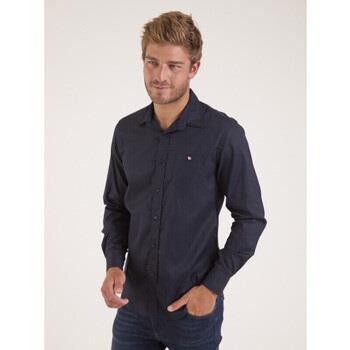 Chemise Camberabero Chemise manches longues en twill bleu marine