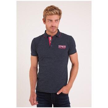 T-shirt Camberabero Polo manches courtes broderie dos bleu chiné