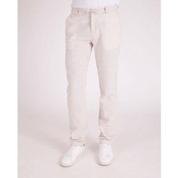 Pantalon Camberabero Pantalon beige en coton lin avec cordon de serrag...