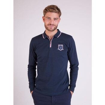 T-shirt Camberabero Polo col zippé bleu marine