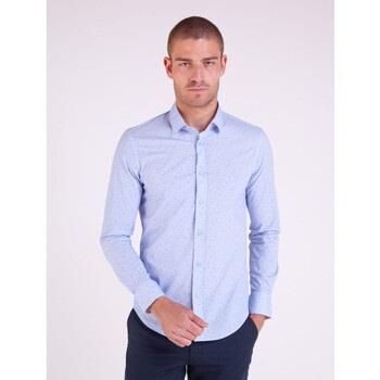 Chemise Camberabero Chemise manches longues à motifs bleu ciel