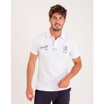 T-shirt Camberabero Polo uni détails col et broderies poitrine