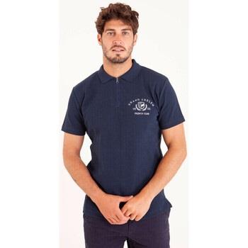 T-shirt Camberabero Polo col zippé en maille fantaisie cloquée