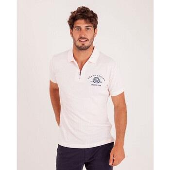 T-shirt Camberabero Polo col zippé en maille fantaisie cloquée