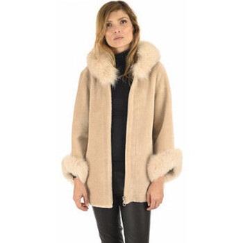 Veste Levis Veste laine et renard beige-045139