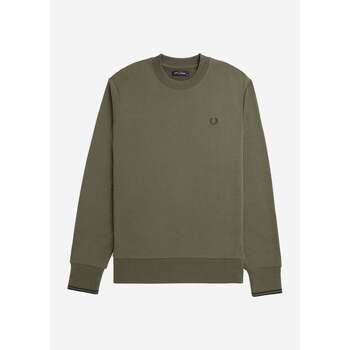 Pull Fred Perry Sweat à col ras du cou - vert couronne de laurier vert...