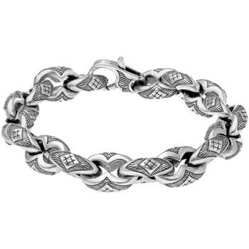 Bracelets Orusbijoux Bracelet Homme Argent Structure Tribal Maille Gra...