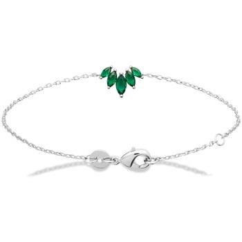 Bracelets Brillaxis Bracelet en argent rhodié et oxydes verts