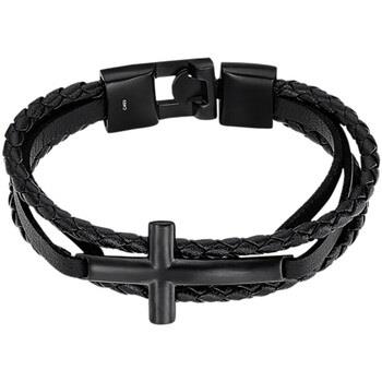 Bracelets Lotus Bracelet homme Style Men In Black croix/cuir