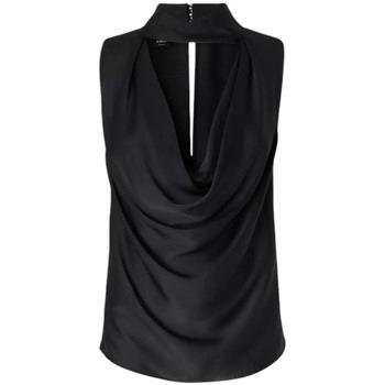 T-shirt Pinko top drapé en satin noir