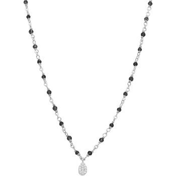 Collier Orusbijoux Collier Argent Rhodié Goutte Diamanté Pierres Natur...