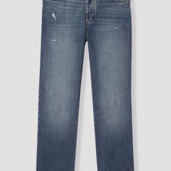 Jeans Promod Jean blanc droit taille haute