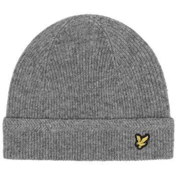 Chapeau Lyle &amp; Scott HE305CL RACKED RIB BEANIE-T28 MID GREY MARL