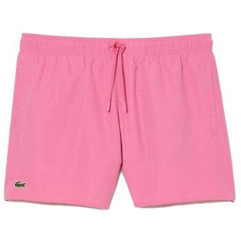 Maillots de bain Lacoste SHORT DE BAIN LÉGER UNI ROSE À SÉCHAGE RAPIDE