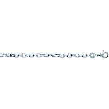 Collier Brillaxis Chaîne maille forçat argent rhodié 50cm