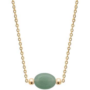 Collier Brillaxis Collier plaqué or aventurine verte