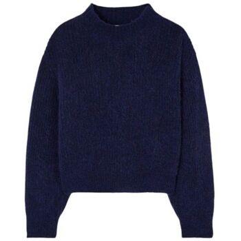 Pull American Vintage Pull East Turtleneck Femme Vintage Blue Navy