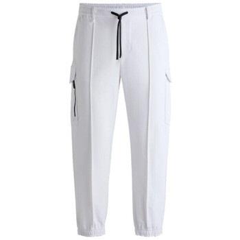 Pantalon BOSS PANTALON CARGO EN TISSU STRETCH DÉPERLANT BLANC T_CHEST