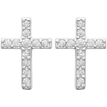 Boucles oreilles Brillaxis Boucles d'oreilles puces croix argent