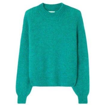 Pull American Vintage Pull East Turtleneck Femme Duck Blue Melange