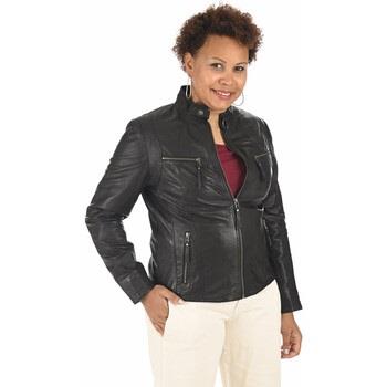 Blouson La Canadienne Blouson confort cuir noir-040238