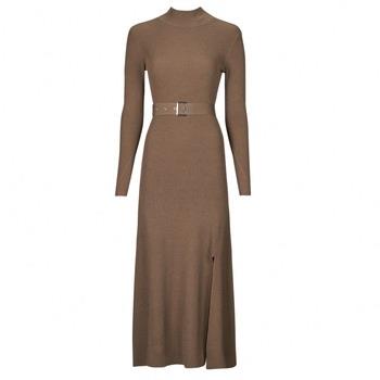 Robe Karl Lagerfeld LSLV BUCKLE BELT KNIT DRESS