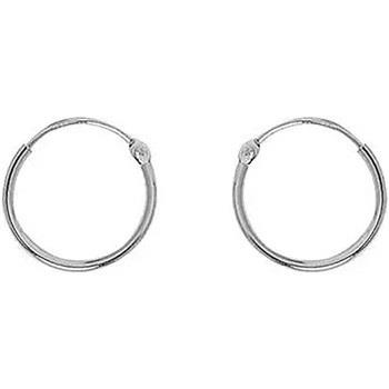 Boucles oreilles Brillaxis Créoles or blanc 9 carats fil rond 1 mm